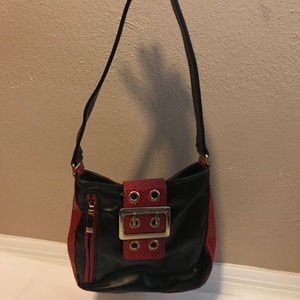 Karam Leather Goods Red and Black Leather Bag